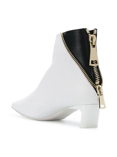 Shop Racine Carrée Racine Carree Double Zip Booties - White