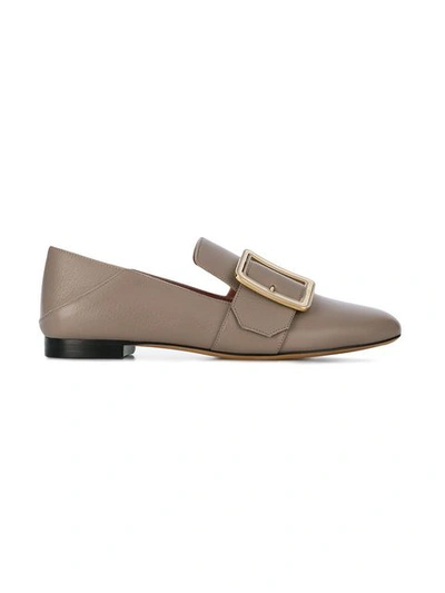 Shop Bally Buckle Loafers In Grey