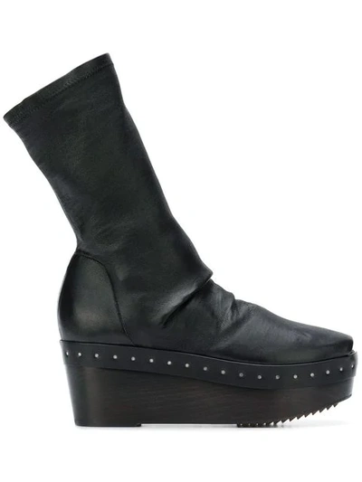 Shop Rick Owens Platform Sock Boots - Black