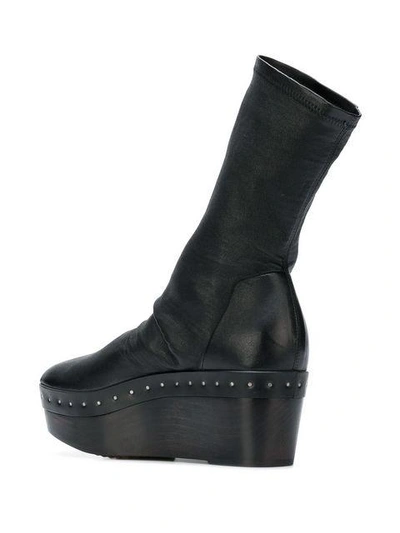 Shop Rick Owens Platform Sock Boots - Black