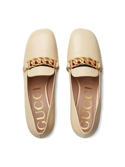 Shop Gucci Sylvie Leather Mid-heel Pumps In White