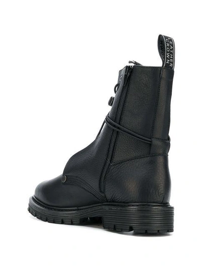 Shop Leather Crown Derby Ankle Boots - Black
