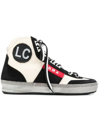 Shop Leather Crown Bmx Hi-top Sneakers - Black