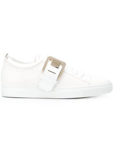 Shop Lanvin Buckle Sneakers - White