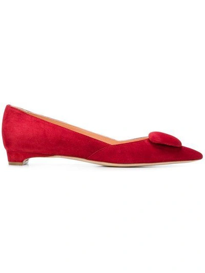 Shop Rupert Sanderson Pointed Toe Ballerinas - Red