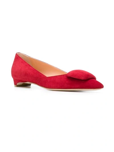 Shop Rupert Sanderson Pointed Toe Ballerinas - Red