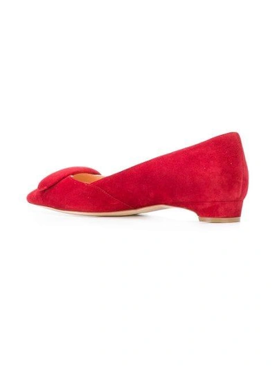 Shop Rupert Sanderson Pointed Toe Ballerinas - Red