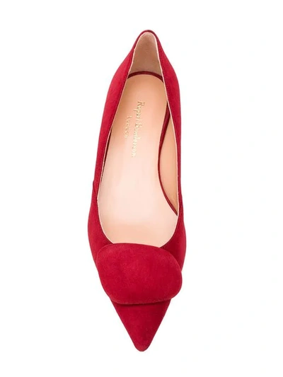 Shop Rupert Sanderson Pointed Toe Ballerinas - Red