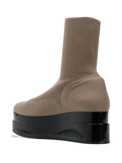 Shop Clergerie Platform Ankle Boots - Neutrals