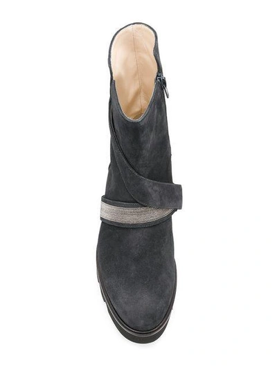 Shop Fabiana Filippi Bead Embellished Mid-calf Boots In Black