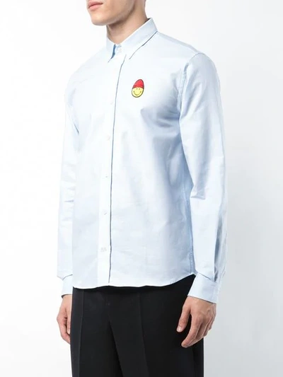 Shop Ami Alexandre Mattiussi Embroidered Motif Shirt In Blue
