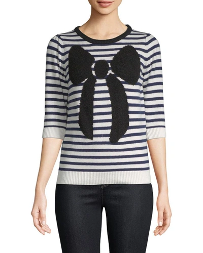 Shop Manoush Striped Bow Sweater In Nocolor