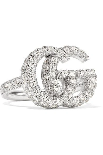 Shop Gucci 18-karat White Gold Diamond Ring