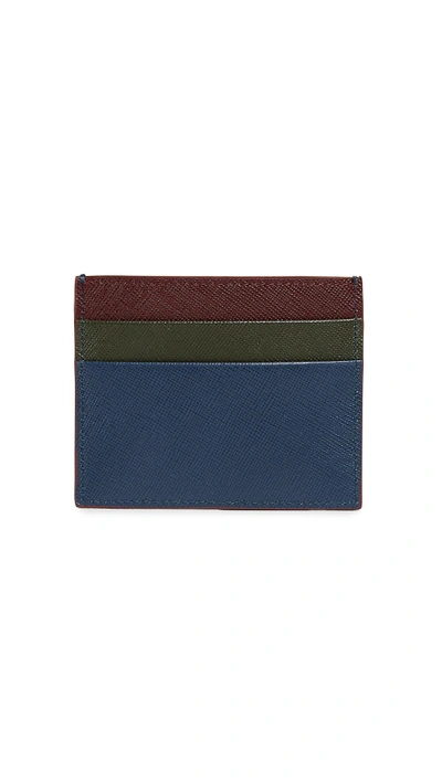 Shop Marni Colorblock Card Case In Eclipse/forest/ruby