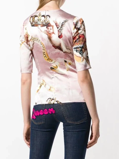 Shop Dolce & Gabbana Angels Print Blouse - Pink