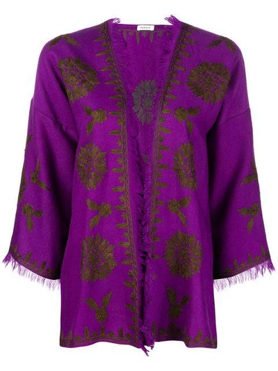 Shop P.a.r.o.s.h . Cropped Sleeved Jacket - Purple