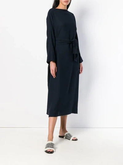 Shop Daniela Gregis Belted Midi Dress - Blue