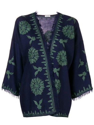 Shop P.a.r.o.s.h . Embroidered Kimono Jacket - Blue