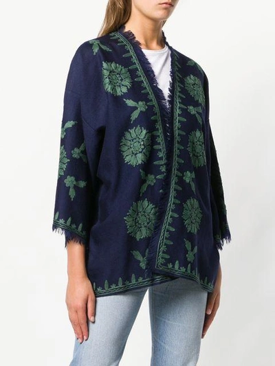 Shop P.a.r.o.s.h . Embroidered Kimono Jacket - Blue