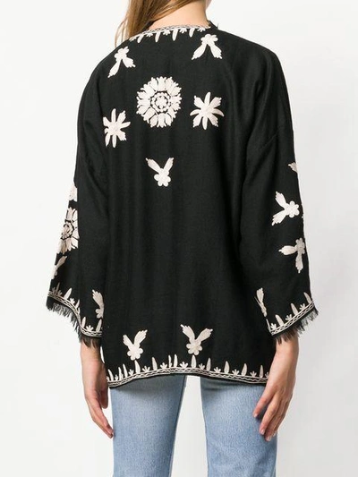 Shop P.a.r.o.s.h . Embroidered Kimono Jacket - Black