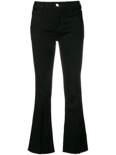 Shop Haikure Flared Cropped Jeans In Black