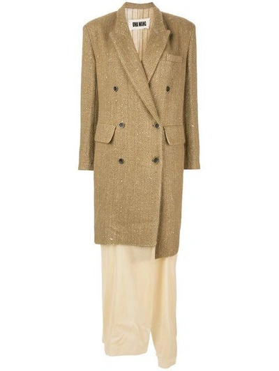 Shop Uma Wang Tweed Coat - Neutrals