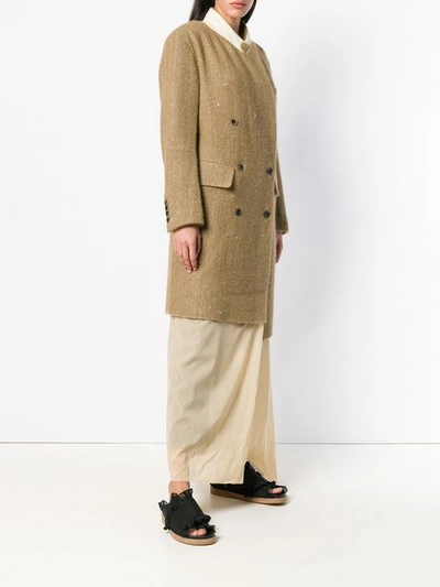 Shop Uma Wang Tweed Coat - Neutrals