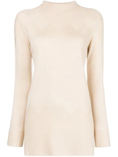 Shop D.exterior Roll Neck Jumper In Neutrals