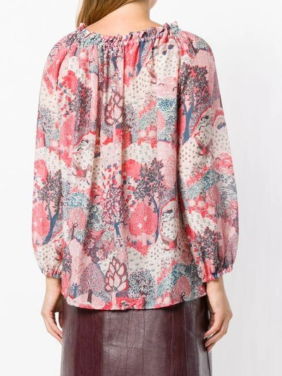 Shop Vilshenko Mia Printed Blouse - Neutrals