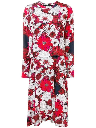 Shop Cedric Charlier Floral Print Dress In Red