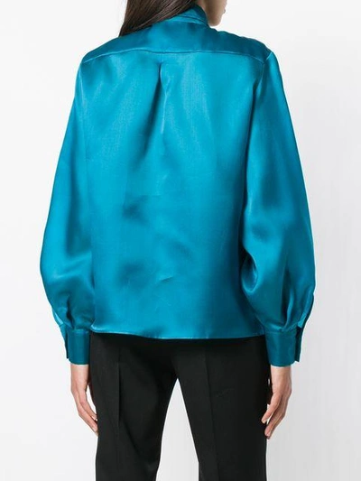 Shop Ultràchic Oversized Bow Detail Blouse - Blue