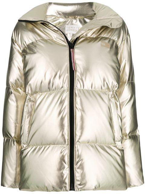 tommy hilfiger metallic puffer jacket