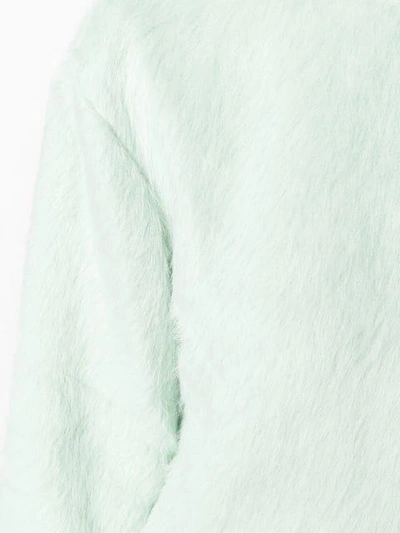 Shop Rochas Furry Loose Blouse In Green