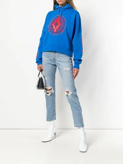 Shop Marcelo Burlon County Of Milan Logo Hoodie In Blue