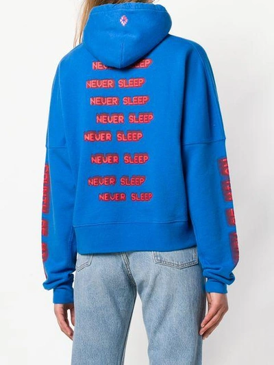 Shop Marcelo Burlon County Of Milan Logo Hoodie In Blue