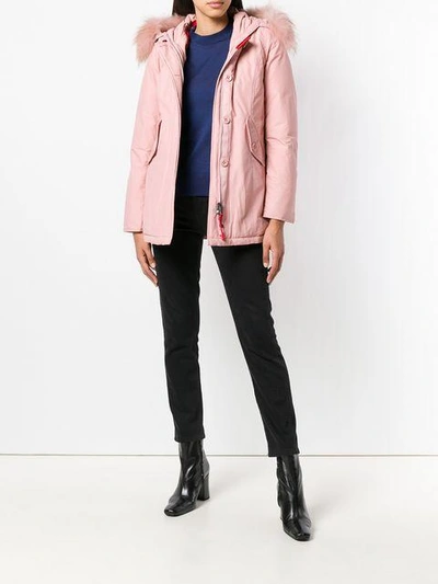 Shop Freedomday Padded Hooded Jacket In Pink