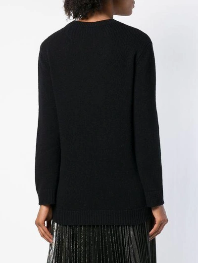 Shop Red Valentino Graphic Knitted Jumper In Black