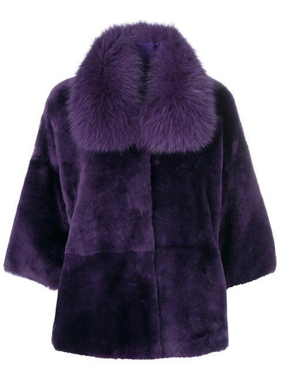 Shop Desa 1972 Removable Collar Jacket - Purple