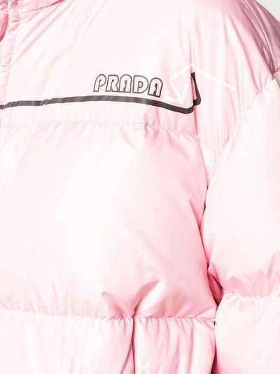 Shop Prada Padded Jacket - Pink & Purple