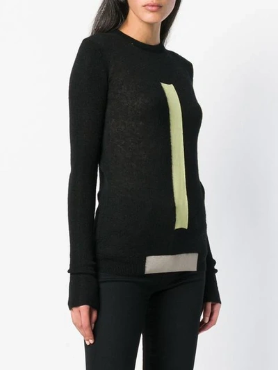 Shop Rick Owens Panelled Crewneck Sweater - Black