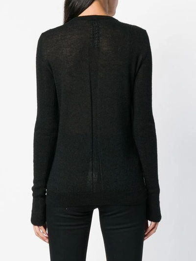 Shop Rick Owens Panelled Crewneck Sweater - Black