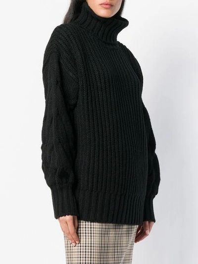 Shop P.a.r.o.s.h . Oversized Roll Neck Sweater - Black