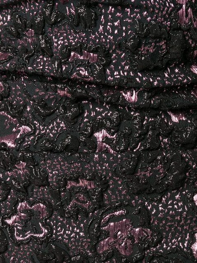 Shop Miu Miu Textured-flower Plunge Neck Dress - Pink & Purple
