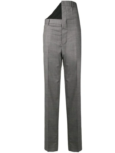 Shop Y/project Asymmetric Waist Checked Trousers In Grey