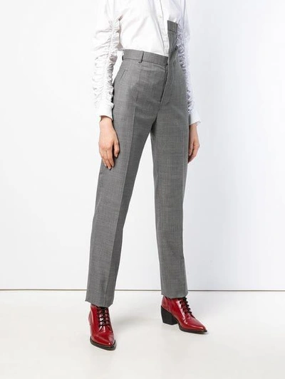 Shop Y/project Asymmetric Waist Checked Trousers In Grey