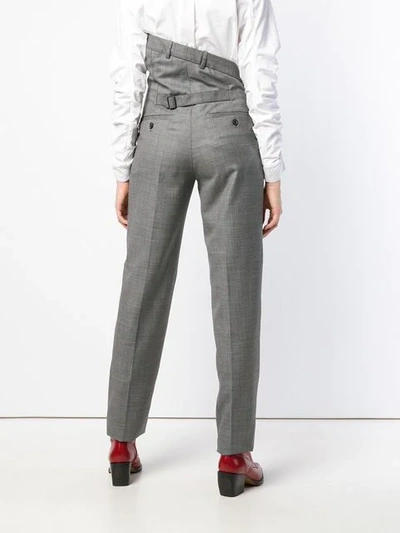 Shop Y/project Asymmetric Waist Checked Trousers In Grey