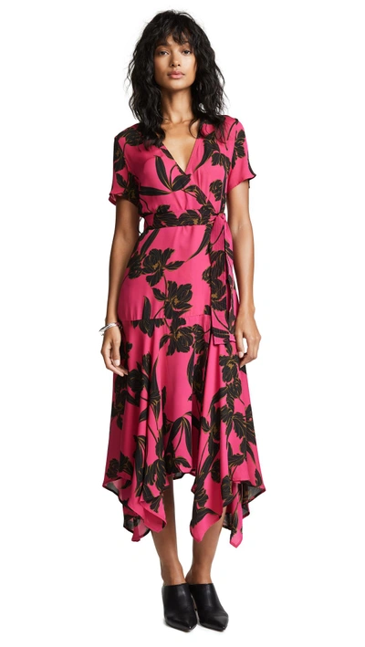 Shop A.l.c Cora Dress In Hot Pink/black