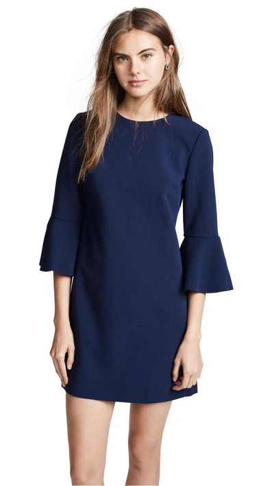 Shop Alice And Olivia Thyme Short Trumpet Sleeve Dress In Sapphire
