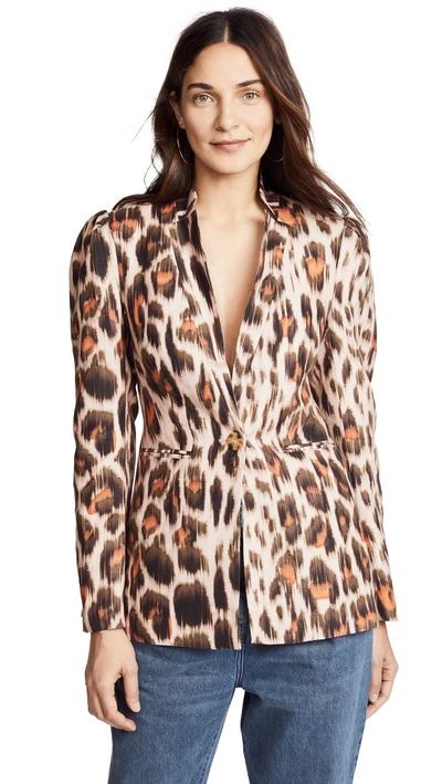 Shop C/meo Collective Actuate Blazer In Nude Leopard