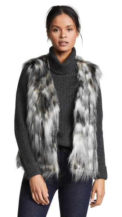 Shop Cupcakes And Cashmere Frisco Multi-colored Faux Fur Vest In Natural